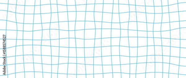 Obraz Minimal wavy grid line pattern on white background for modern abstract designs. Seamless and clean vector style ideal for wallpapers, backdrops, packaging, and tech-inspired projects.