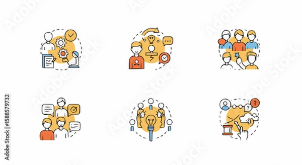 Obraz vector illustration of a set of abstract symbols