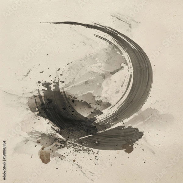 Obraz 붓터치,잉크,수묵,흐름,추상