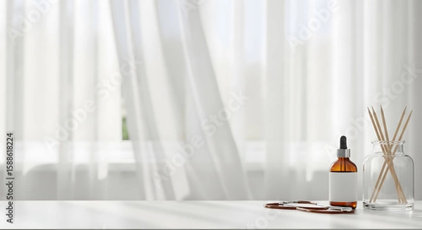 Obraz Bright Window with Sheer Curtains