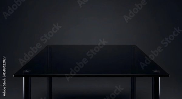 Fototapeta empty table on a black background