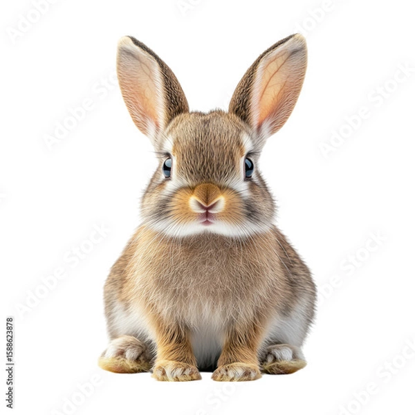 Obraz Cute Rabbit Isolated on Transparent Background for Creative Projects