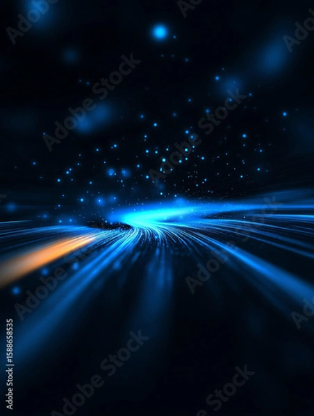 Obraz Technological light and particle background