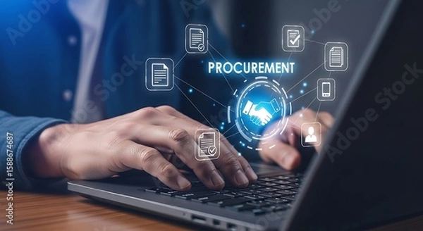 Obraz Procurement management and supply chain concept ,Procurement Management Industry concept,Digital Procurement Strategy Visualization,Smart Procurement Workflow,Procurement Interface .
