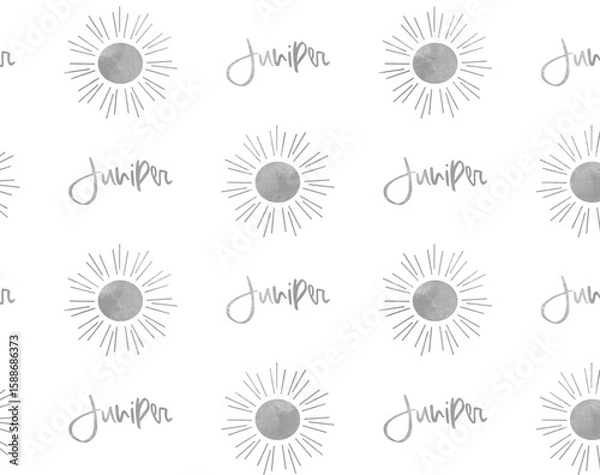 Fototapeta cute vector seamless pattern for kids, sunshine and typography design texture wallpaper