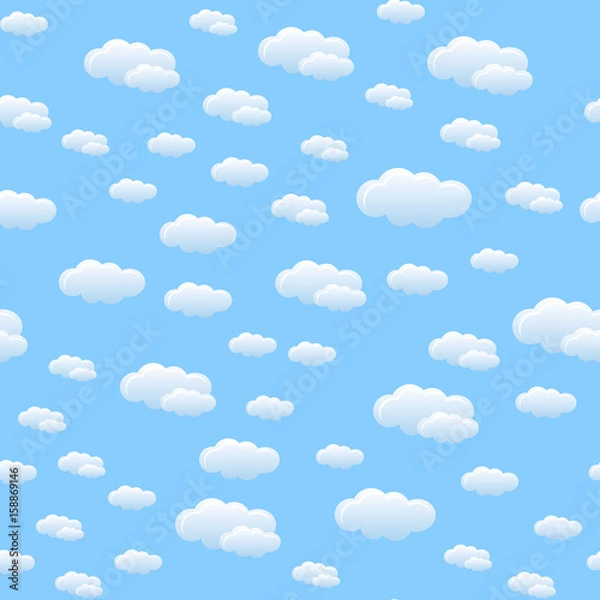 Fototapeta Seamless pattern with clouds
