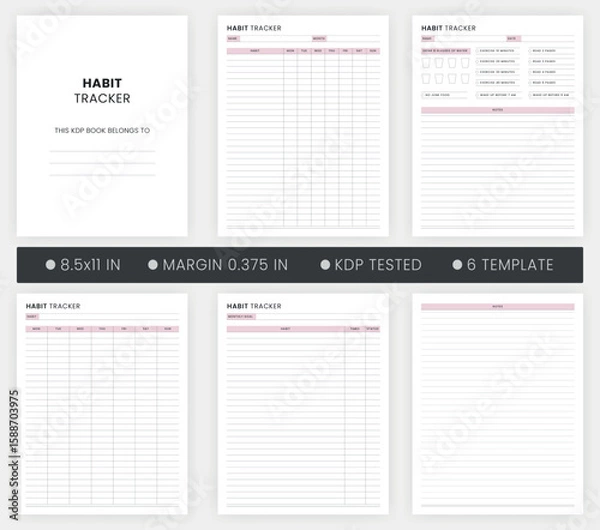Obraz Habit Tracker Template Printable File