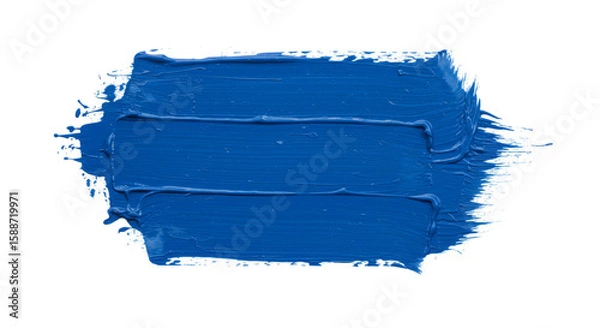Fototapeta Thick Textured Blue Brushstroke on Transparent Background

