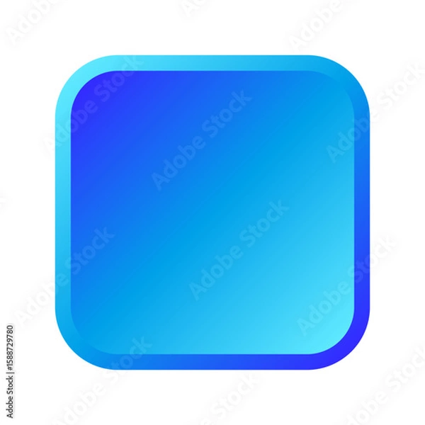 Fototapeta 青い四角のUIボタン_02