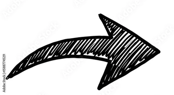 Fototapeta Hand-Drawn Sketch Arrow with Transparent Background

