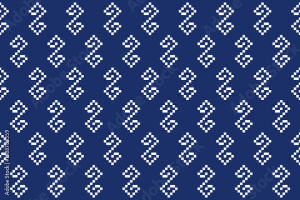 Fototapeta Fabric Seamless Pixel Art Pattern. vector illustration