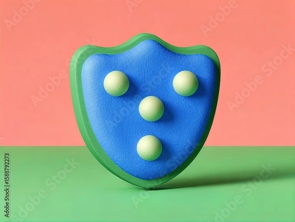 Fototapeta protect your data with our shield security icon: a flat style symbol of privacy and safety perfect for your sports interior poster