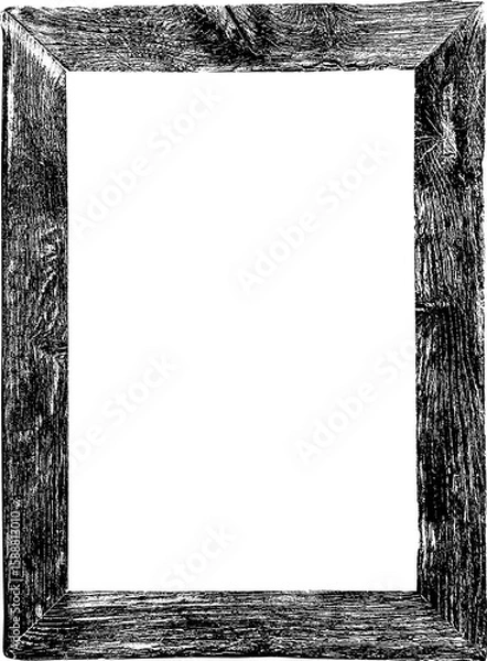 Fototapeta Large rustic wooden frame texture with a transparent background