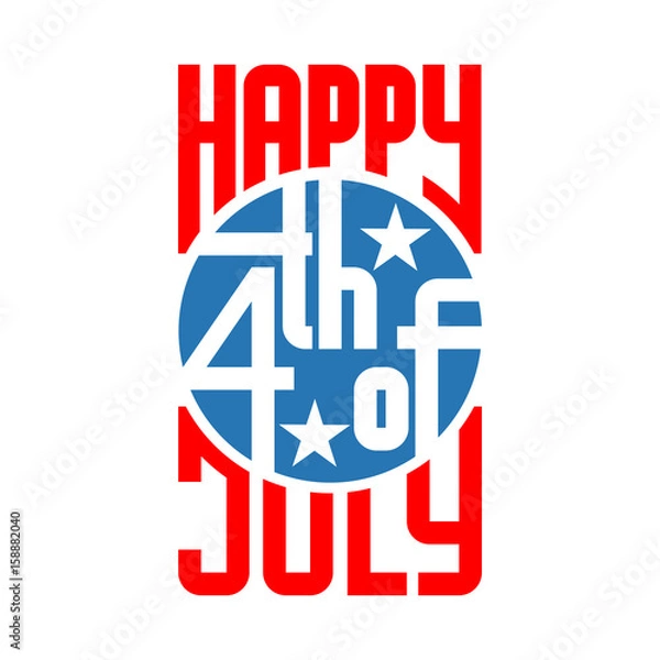 Obraz 4th of July  USA Independence Day logo vector illustration
