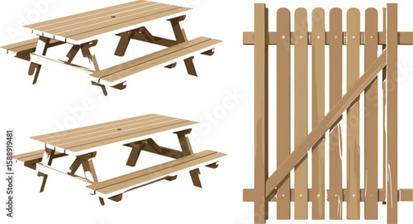 Obraz 
3D wooden table