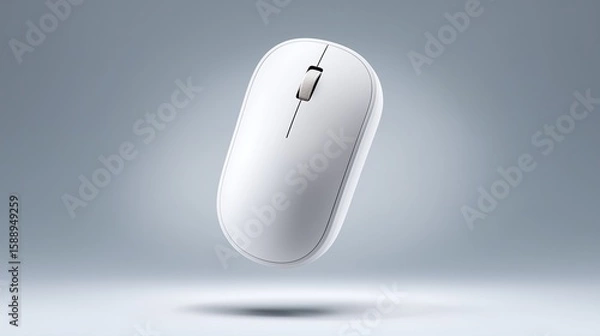 Fototapeta Floating computer mouse against a minimalist background showcasing design