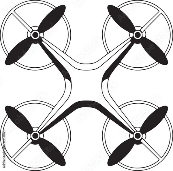 Fototapeta Flying Drone Silhouette Vector

Quadcopter Technology Illustration

Remote-Controlled Drone Design

Modern Drone in Flight Graphic

Aerial Drone Silhouette Art