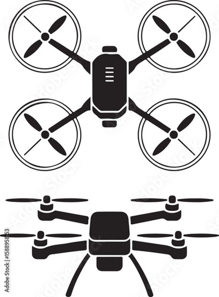 Fototapeta Flying Drone Silhouette Vector

Quadcopter Technology Illustration

Remote-Controlled Drone Design

Modern Drone in Flight Graphic

Aerial Drone Silhouette Art