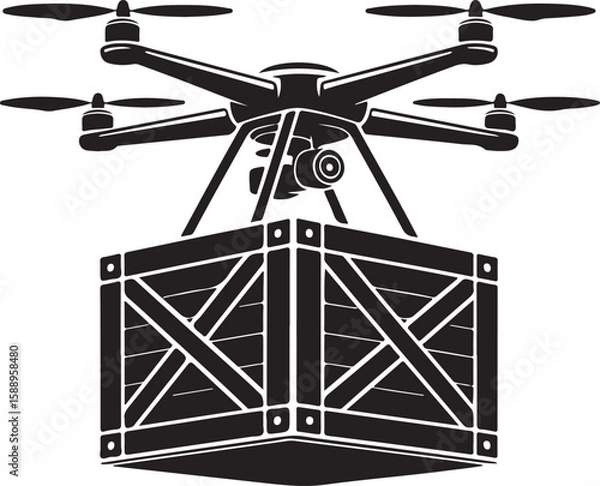 Fototapeta Flying Drone Silhouette Vector

Quadcopter Technology Illustration

Remote-Controlled Drone Design

Modern Drone in Flight Graphic

Aerial Drone Silhouette Art