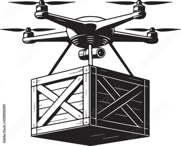 Fototapeta Flying Drone Silhouette Vector

Quadcopter Technology Illustration

Remote-Controlled Drone Design

Modern Drone in Flight Graphic

Aerial Drone Silhouette Art