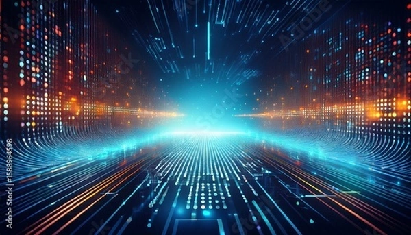 Fototapeta abstract modern technology background with an abstract binary code design