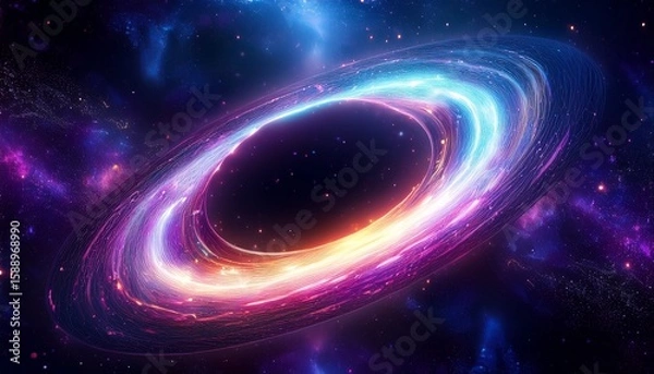 Fototapeta abstract glowing cosmic ring in deep space space ring abstract cosmic cosmos universe stars nebula