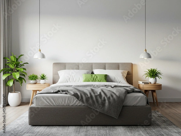 Fototapeta Modern interior room with beautiful plants