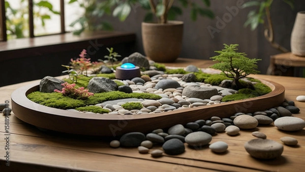 Obraz Tranquil Zen Garden with Stone Textures