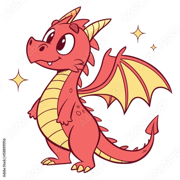 Obraz cute baby dragon