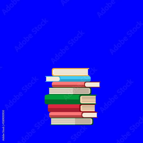 Fototapeta piles of school children's textbooks in the new semester