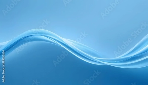 Obraz Smooth, flowing, light-blue water waves