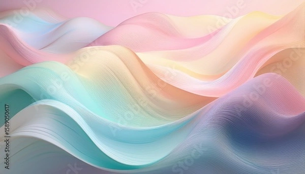 Fototapeta soft pastel waves create a serene abstract background