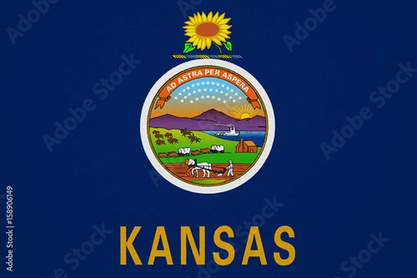Obraz Kansas flag with fabric texture
