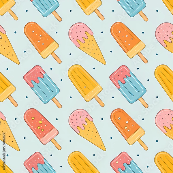 Fototapeta seamless pattern with ice cream