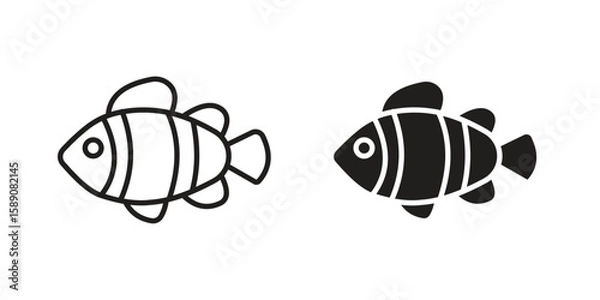 Obraz Clown fish icon for web designs. editable pictogram.