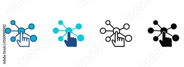 Fototapeta Digitalization Icon Set With Multiple Styles. Vector Illustration