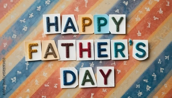 Obraz Colorful, handmade Father's Day greeting