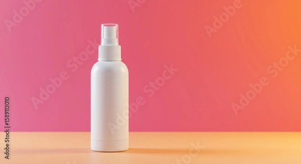 Obraz Elegant white spray bottle mockup displayed against a vibrant gradient backdrop