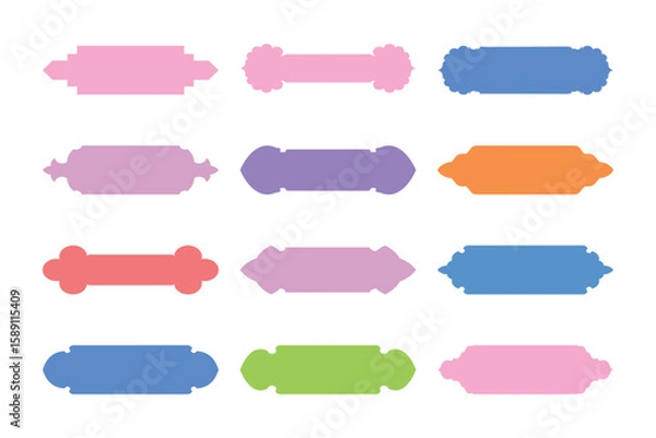 Obraz Horizontal Badges Frame Glyph  - SET 12