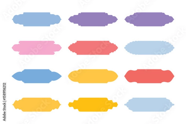 Fototapeta Horizontal Badges Frame Glyph  - SET 12