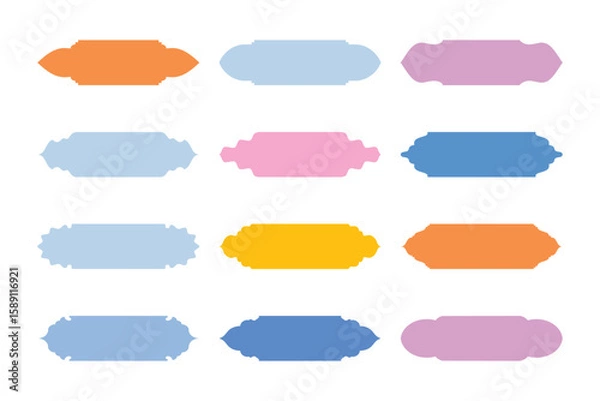 Fototapeta Horizontal Badges Frame Glyph  - SET 12