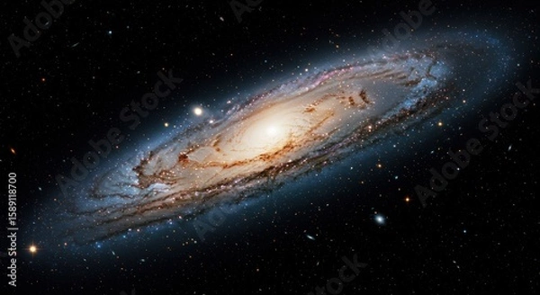 Obraz Andromeda Galaxy: A stunning cosmic spiral with vibrant colors and celestial beauty