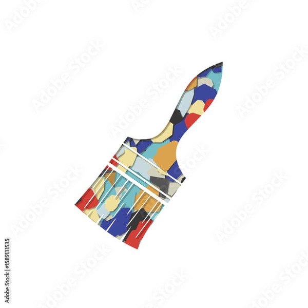 Fototapeta Colorful paintbrush with abstract patterns in modern design  