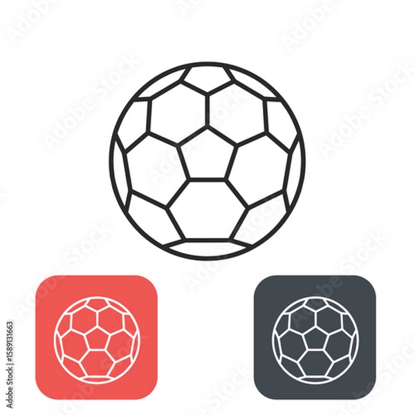 Fototapeta Soccer ball icon in minimalistic design with color variations  