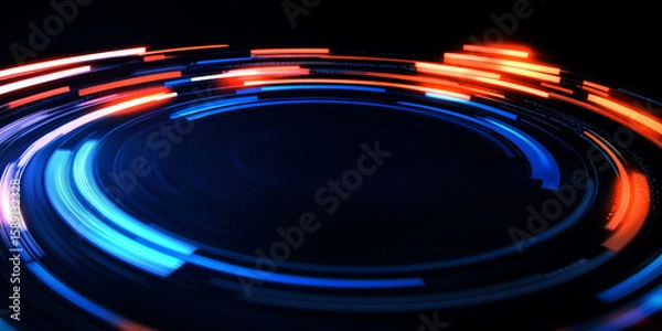 Fototapeta Technological light and particle background