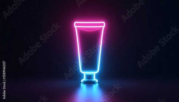 Obraz Bright neon tube design illuminated against a dark background for modern and trendy visual appeal