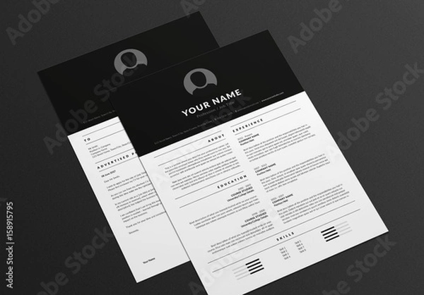 Obraz Solid Resume and Cover Letter Layout 