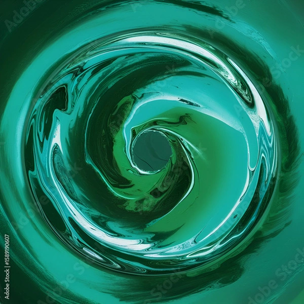 Obraz water drop on green background