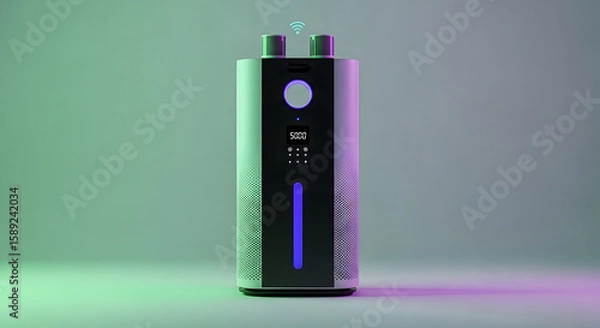 Fototapeta Modern Portable Vaporizer With LED Light Effects
