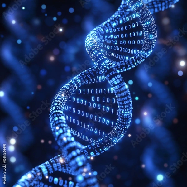 Obraz DNA made of binary codes